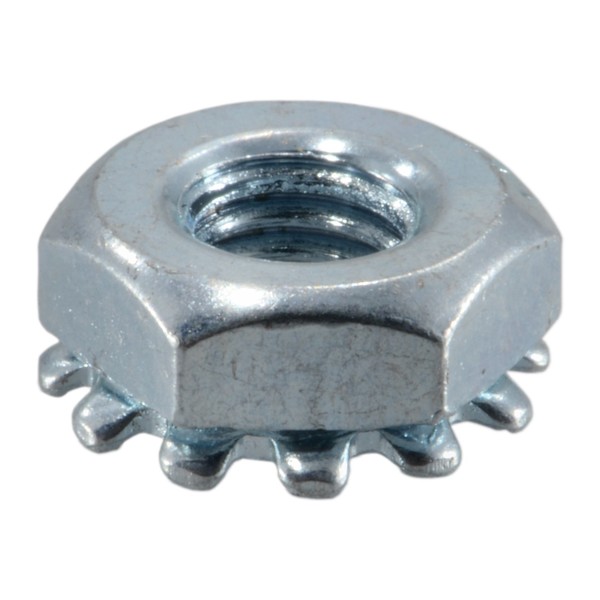 Midwest Fastener External Tooth Lock Washer Lock Nut, #10-32, Steel, Grade 2, Zinc Plated, 20 PK 63545